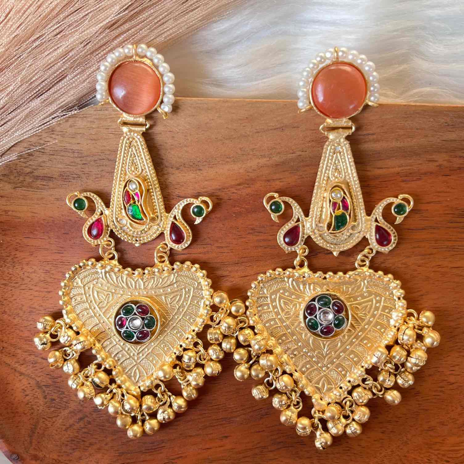 Peach Meenakshi Fusion Golden Earrings - womaniya - Peach Meenakshi Fusion Golden Earrings - womaniya -  -  -  - #tag1# - #tag2# - #tag3# - #tag4#