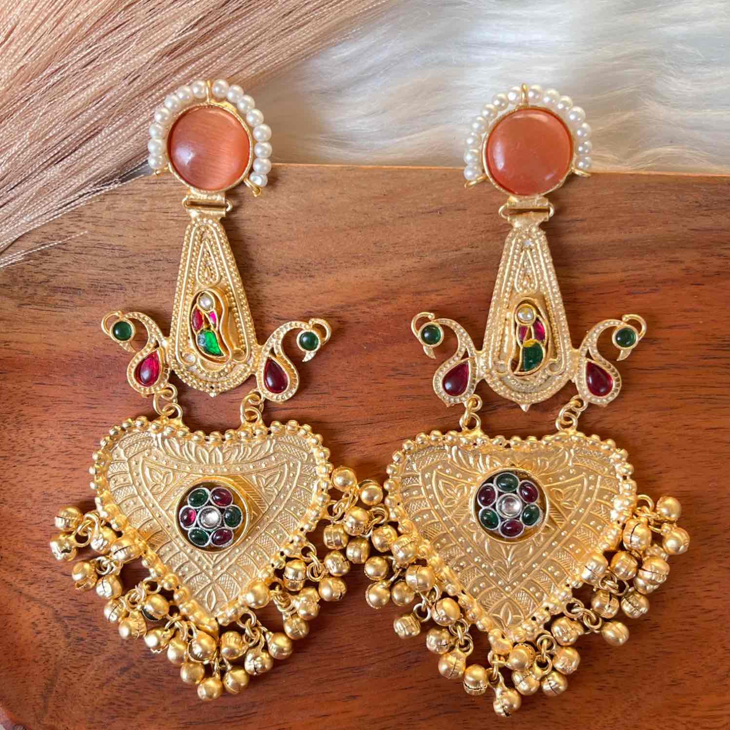 Peach Meenakshi Fusion Golden Earrings - womaniya - Peach Meenakshi Fusion Golden Earrings - womaniya -  -  -  - #tag1# - #tag2# - #tag3# - #tag4#