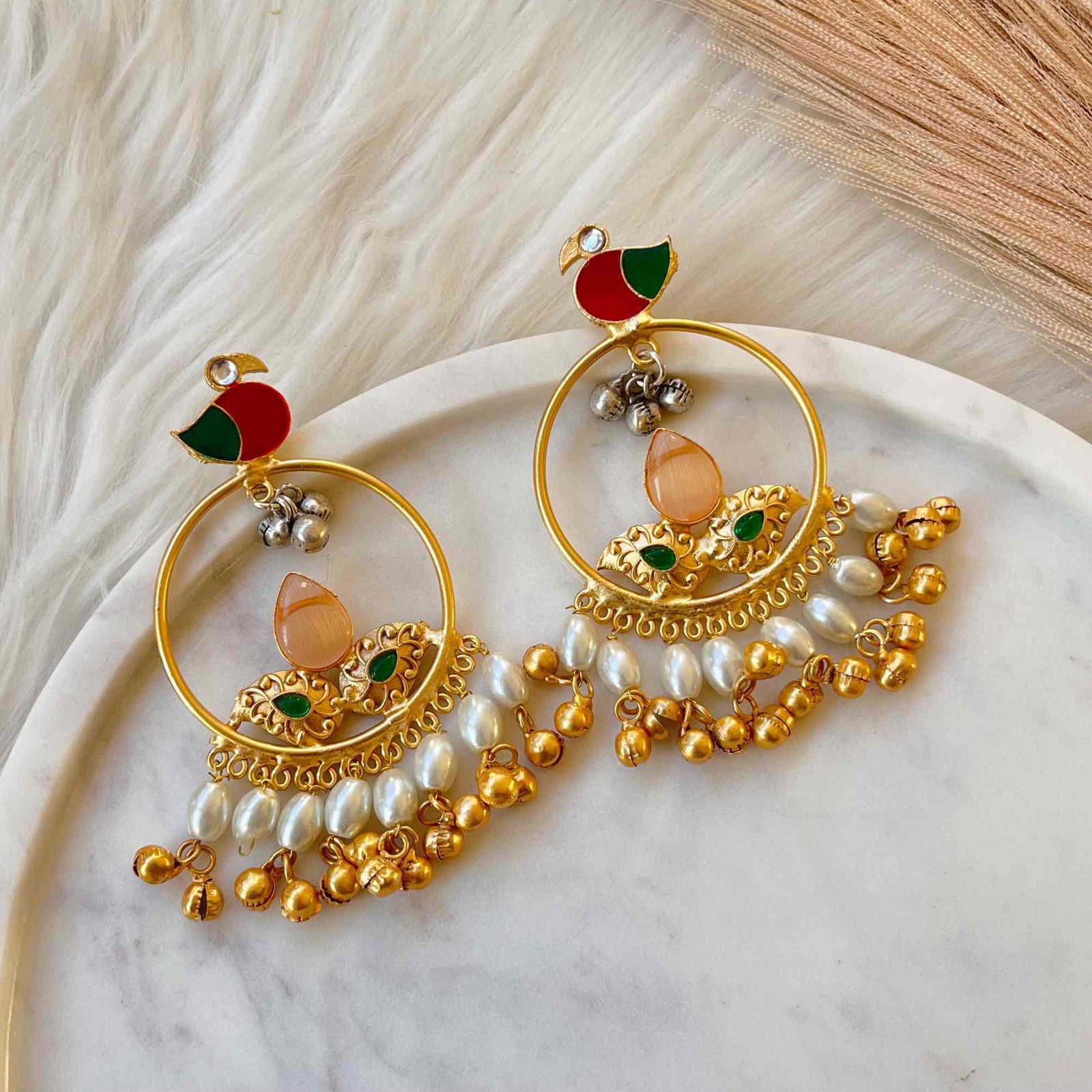 Peach Round Chidiya Golden Fusion Earrings - womaniya - Peach Round Chidiya Golden Fusion Earrings - womaniya -  -  -  - #tag1# - #tag2# - #tag3# - #tag4#