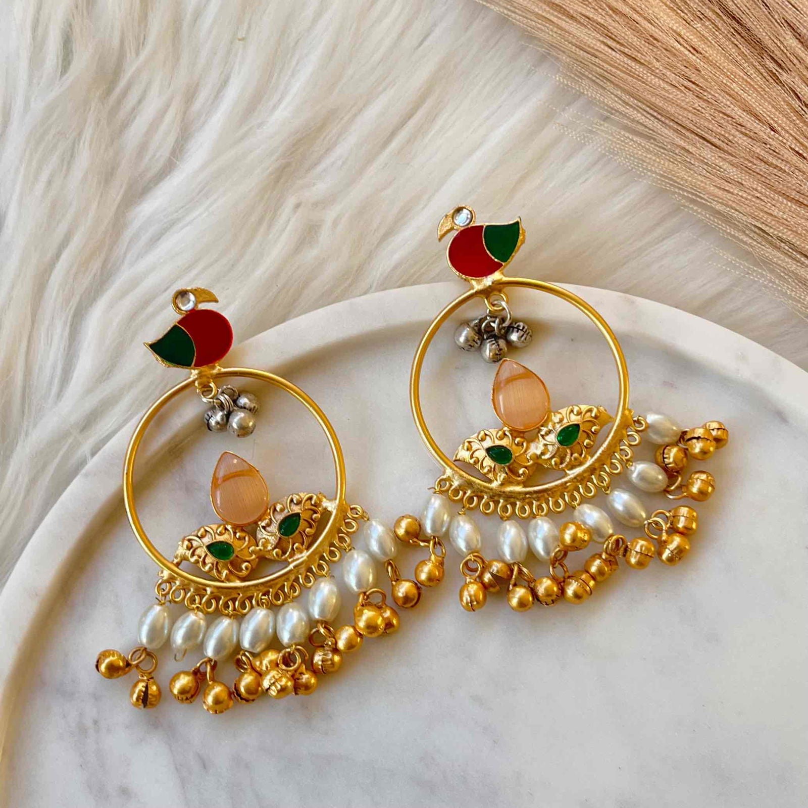 Peach Round Chidiya Golden Fusion Earrings - womaniya - Peach Round Chidiya Golden Fusion Earrings - womaniya -  -  -  - #tag1# - #tag2# - #tag3# - #tag4#