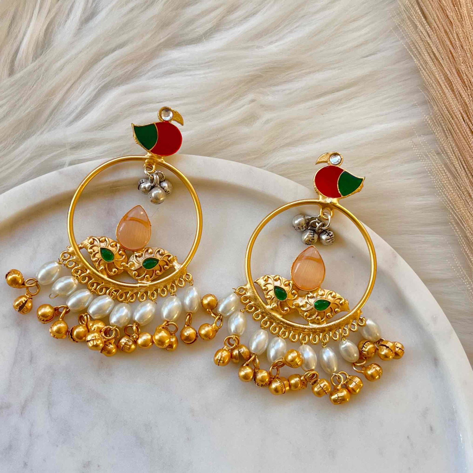 Peach Round Chidiya Golden Fusion Earrings - womaniya - Peach Round Chidiya Golden Fusion Earrings - womaniya -  -  -  - #tag1# - #tag2# - #tag3# - #tag4#