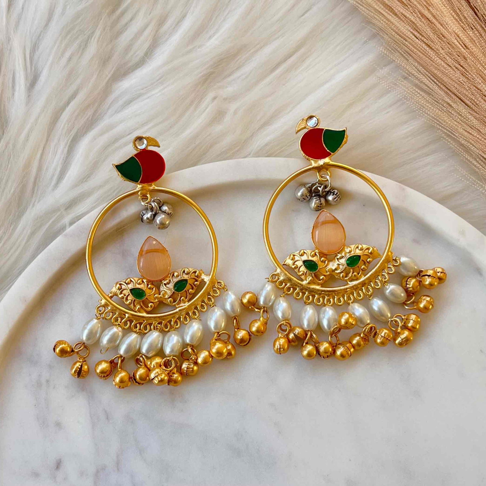 Peach Round Chidiya Golden Fusion Earrings - womaniya - Peach Round Chidiya Golden Fusion Earrings - womaniya -  -  -  - #tag1# - #tag2# - #tag3# - #tag4#