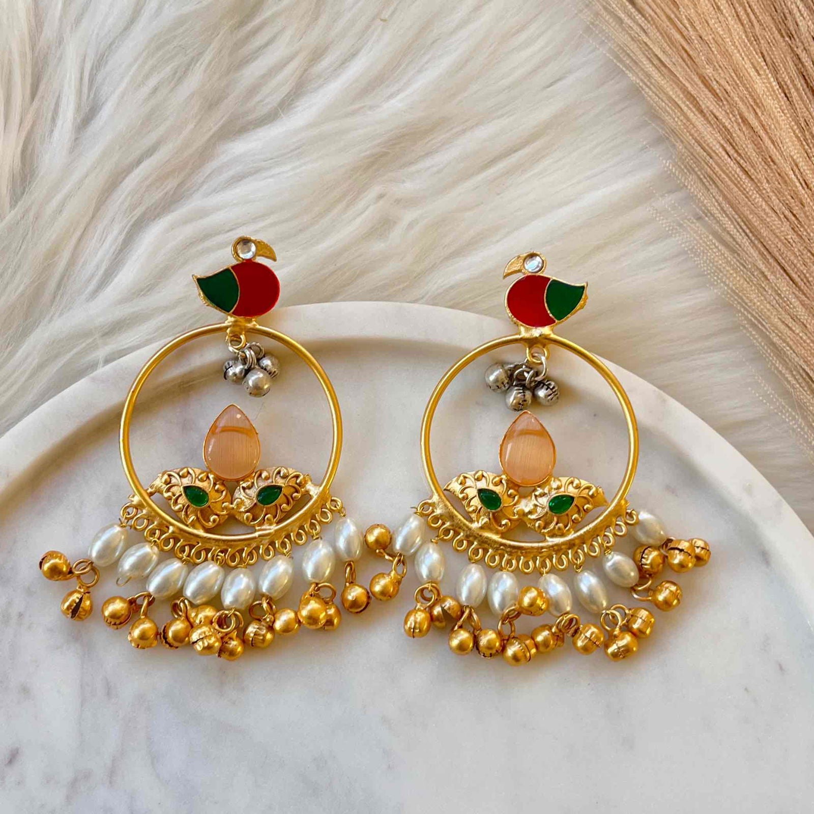 Peach Round Chidiya Golden Fusion Earrings - womaniya - Peach Round Chidiya Golden Fusion Earrings - womaniya -  -  -  - #tag1# - #tag2# - #tag3# - #tag4#