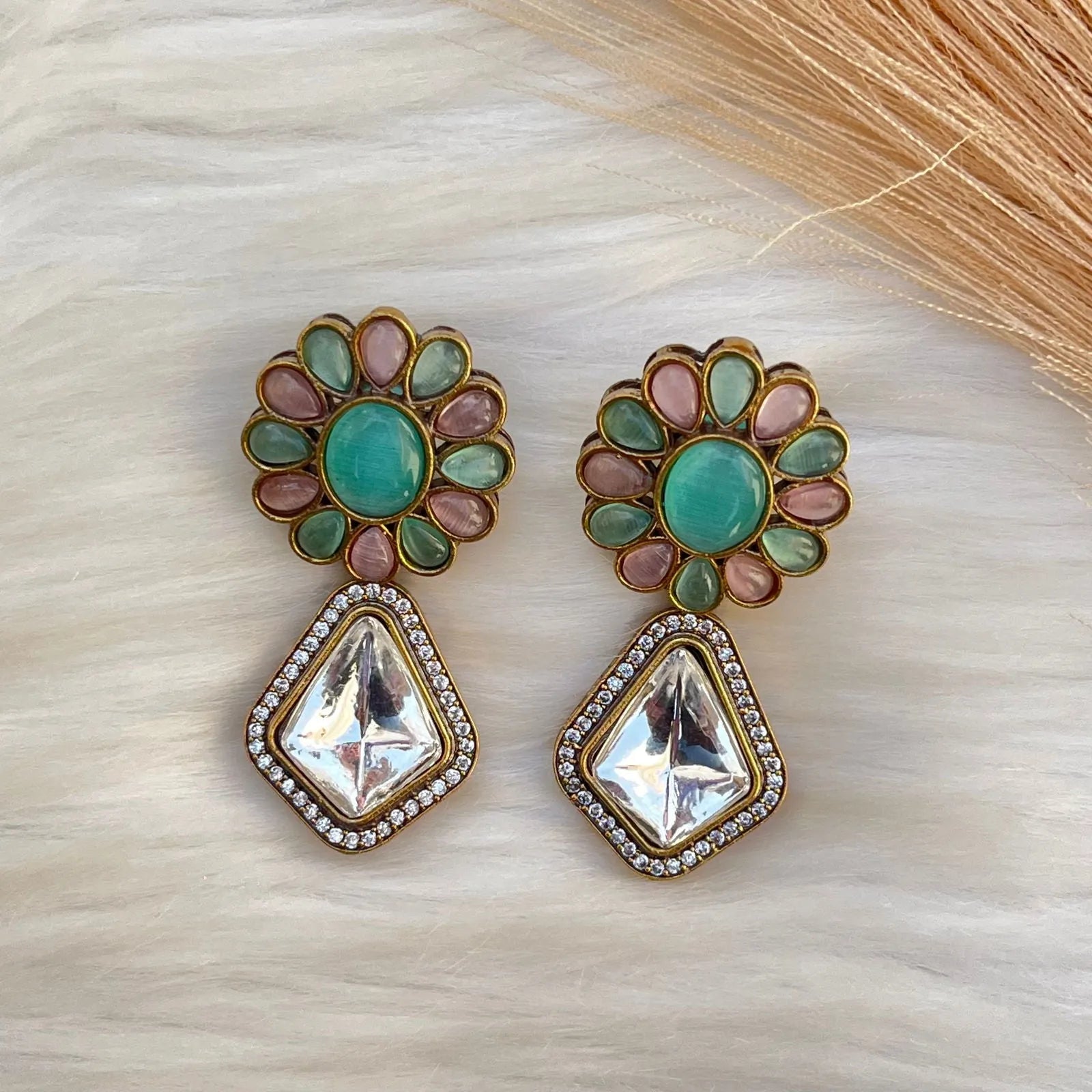 Pink - Mint Sapphire Gleam Earrings - womaniya - Pink - Mint Sapphire Gleam Earrings - womaniya -  -  -  - #tag1# - #tag2# - #tag3# - #tag4#
