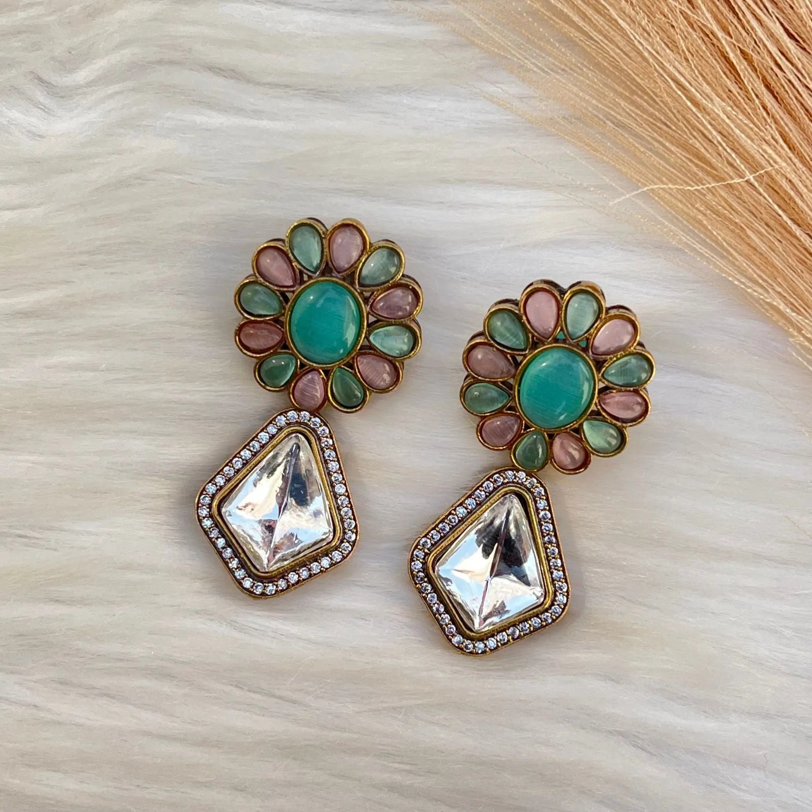 Pink - Mint Sapphire Gleam Earrings - womaniya - Pink - Mint Sapphire Gleam Earrings - womaniya -  -  -  - #tag1# - #tag2# - #tag3# - #tag4#