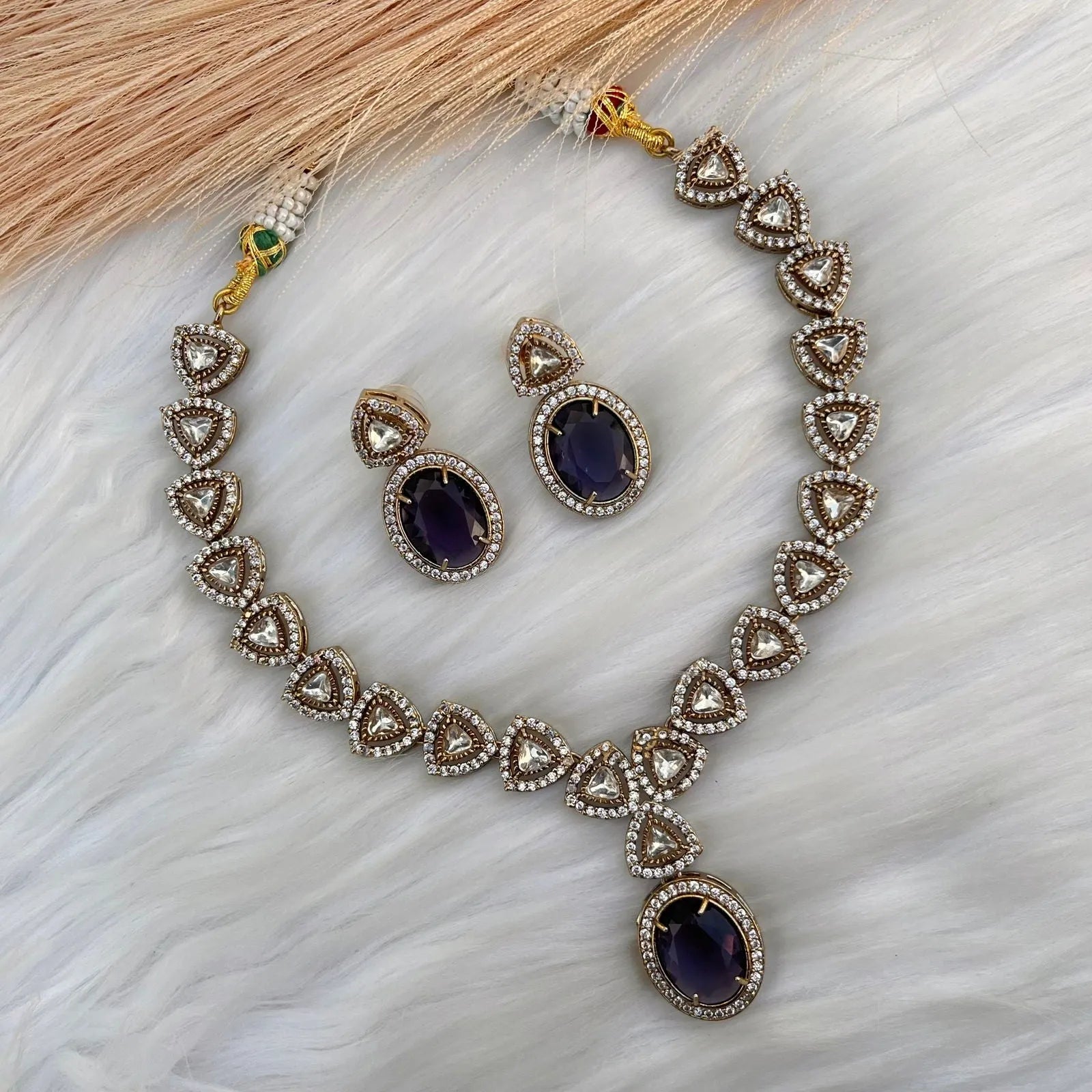 Purple Jewelled Curve Necklace Set - womaniya - Purple Jewelled Curve Necklace Set - womaniya -  -  -  - #tag1# - #tag2# - #tag3# - #tag4#