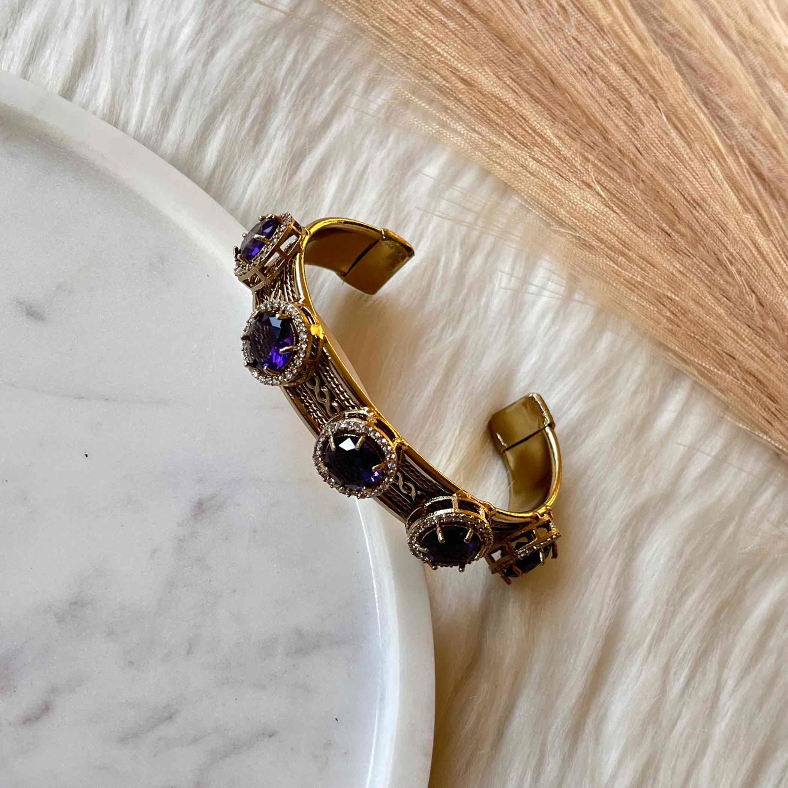 Purple Majestic Motif Fusion Bangle - womaniya - Purple Majestic Motif Fusion Bangle - womaniya -  -  -  - #tag1# - #tag2# - #tag3# - #tag4#