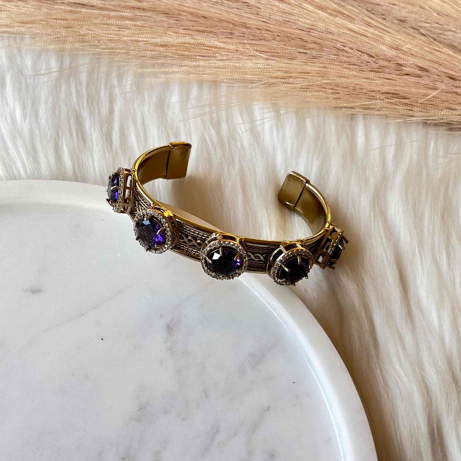 Purple Majestic Motif Fusion Bangle - womaniya - Purple Majestic Motif Fusion Bangle - womaniya -  -  -  - #tag1# - #tag2# - #tag3# - #tag4#