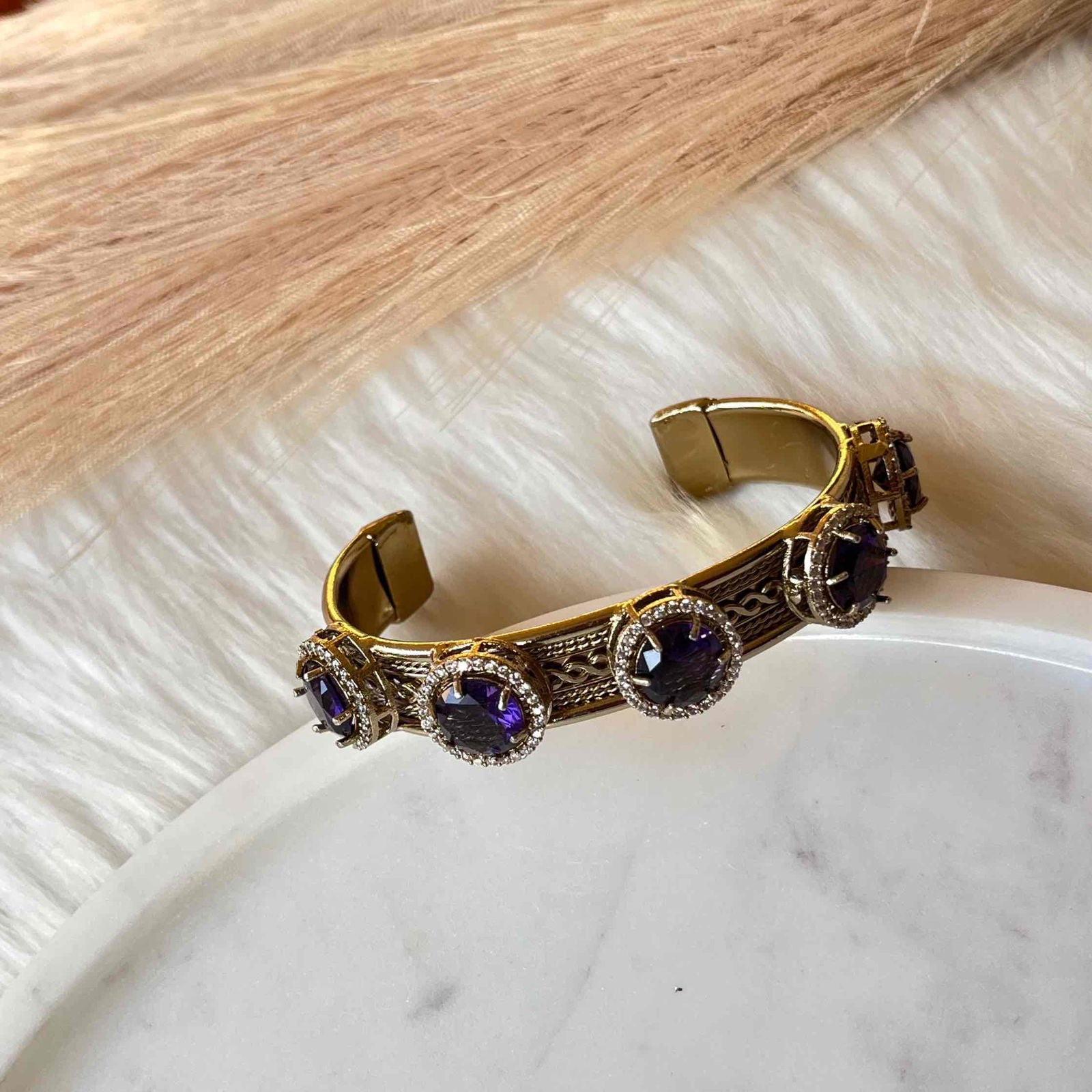Purple Majestic Motif Fusion Bangle - womaniya - Purple Majestic Motif Fusion Bangle - womaniya -  -  -  - #tag1# - #tag2# - #tag3# - #tag4#