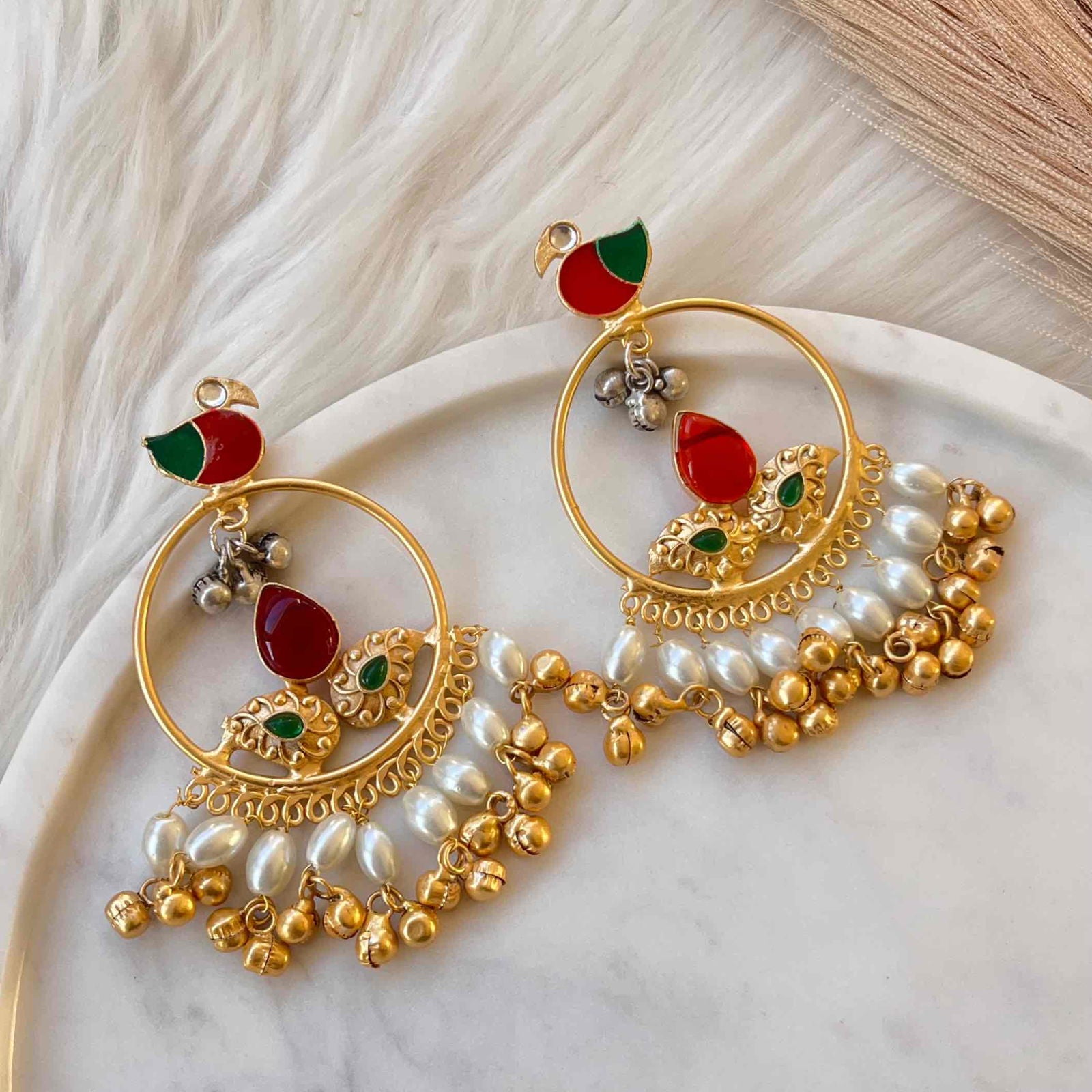 Red Round Chidiya Golden Fusion Earrings - womaniya - Red Round Chidiya Golden Fusion Earrings - womaniya -  -  -  - #tag1# - #tag2# - #tag3# - #tag4#