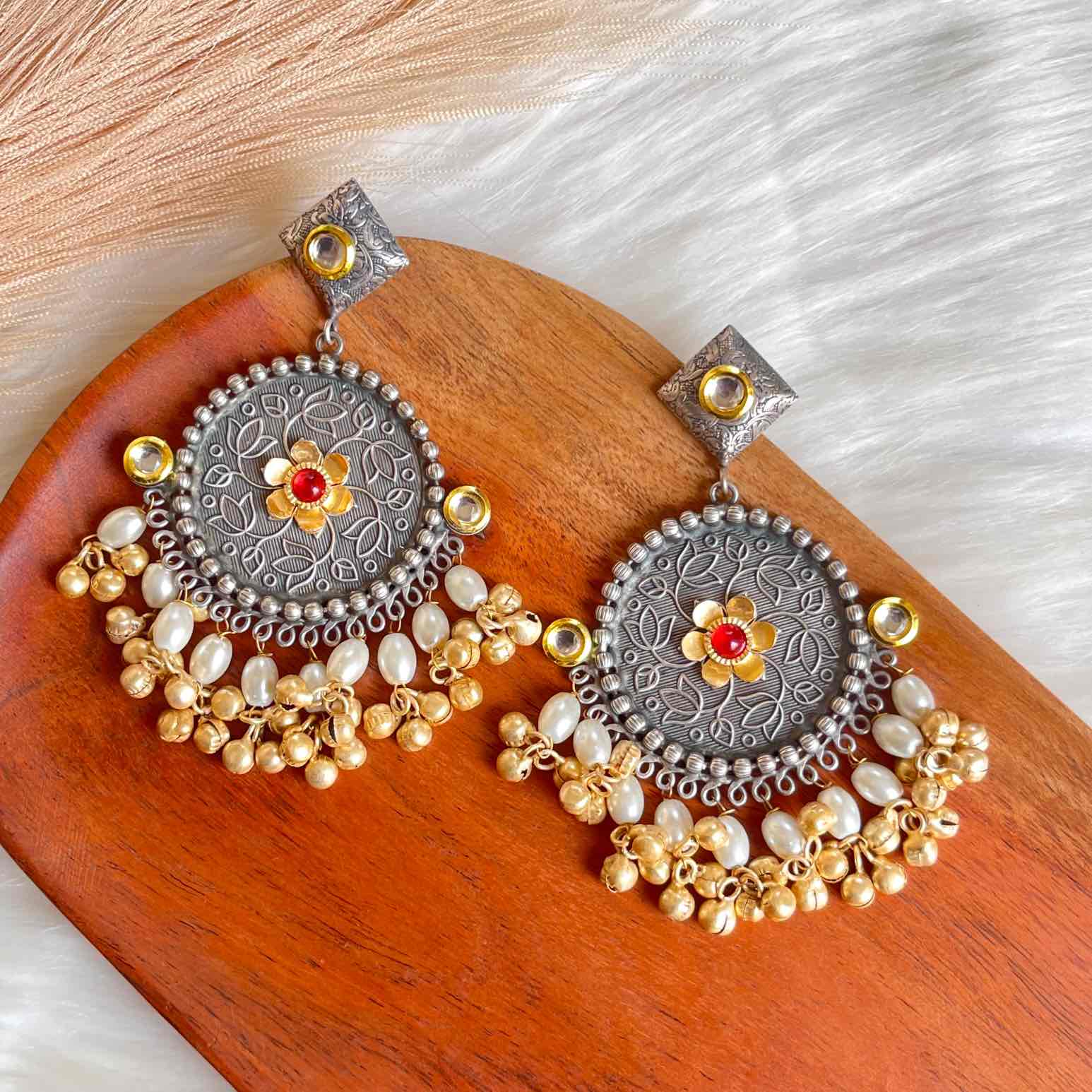 Red Round Silver Fusion Earrings - womaniya - Red Round Silver Fusion Earrings - womaniya -  -  -  - #tag1# - #tag2# - #tag3# - #tag4#