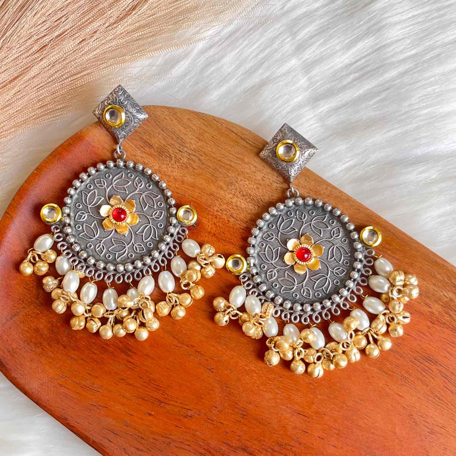 Red Round Silver Fusion Earrings - womaniya - Red Round Silver Fusion Earrings - womaniya -  -  -  - #tag1# - #tag2# - #tag3# - #tag4#