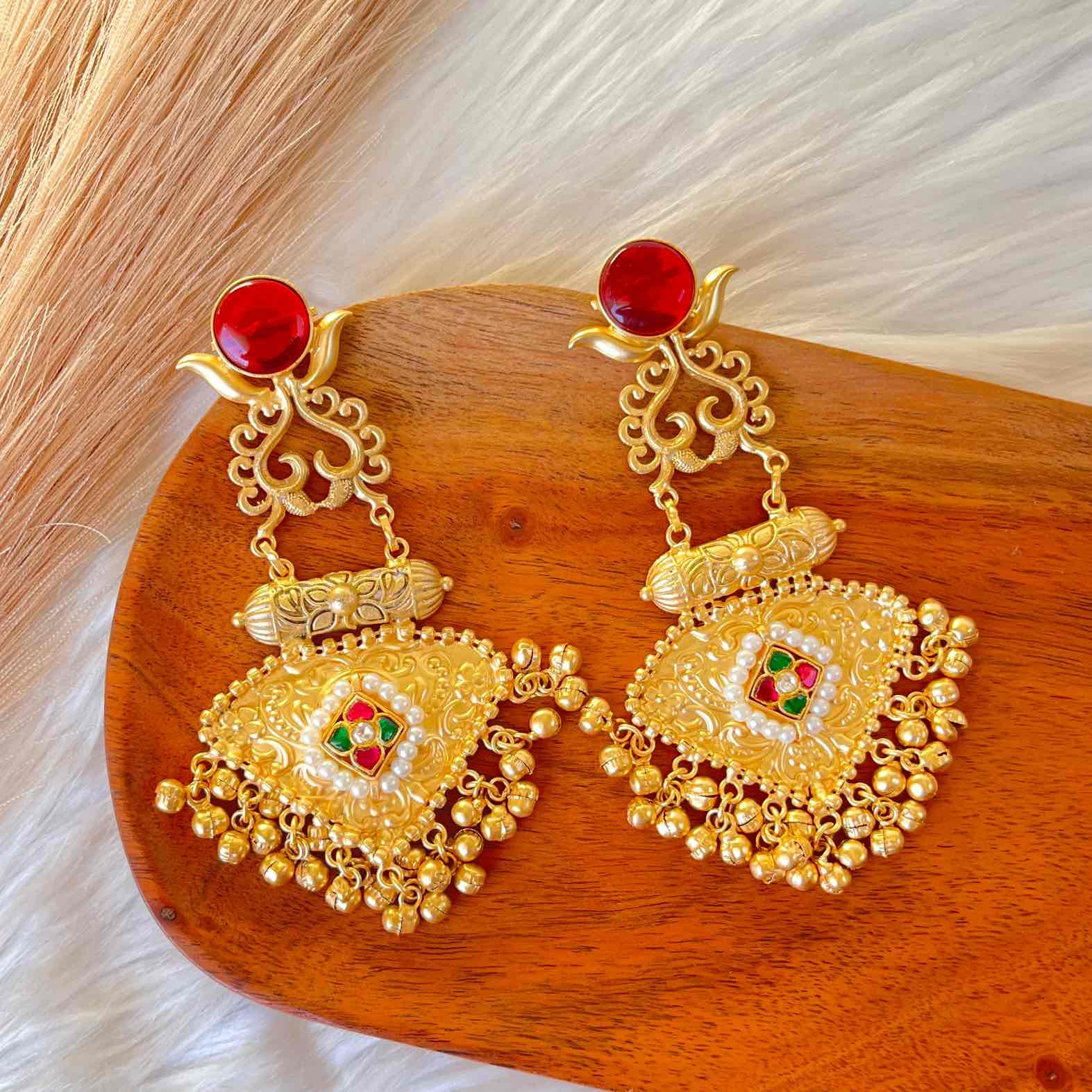 Red Royal Golden Fusion Earrings - womaniya - Red Royal Golden Fusion Earrings - womaniya -  -  -  - #tag1# - #tag2# - #tag3# - #tag4#