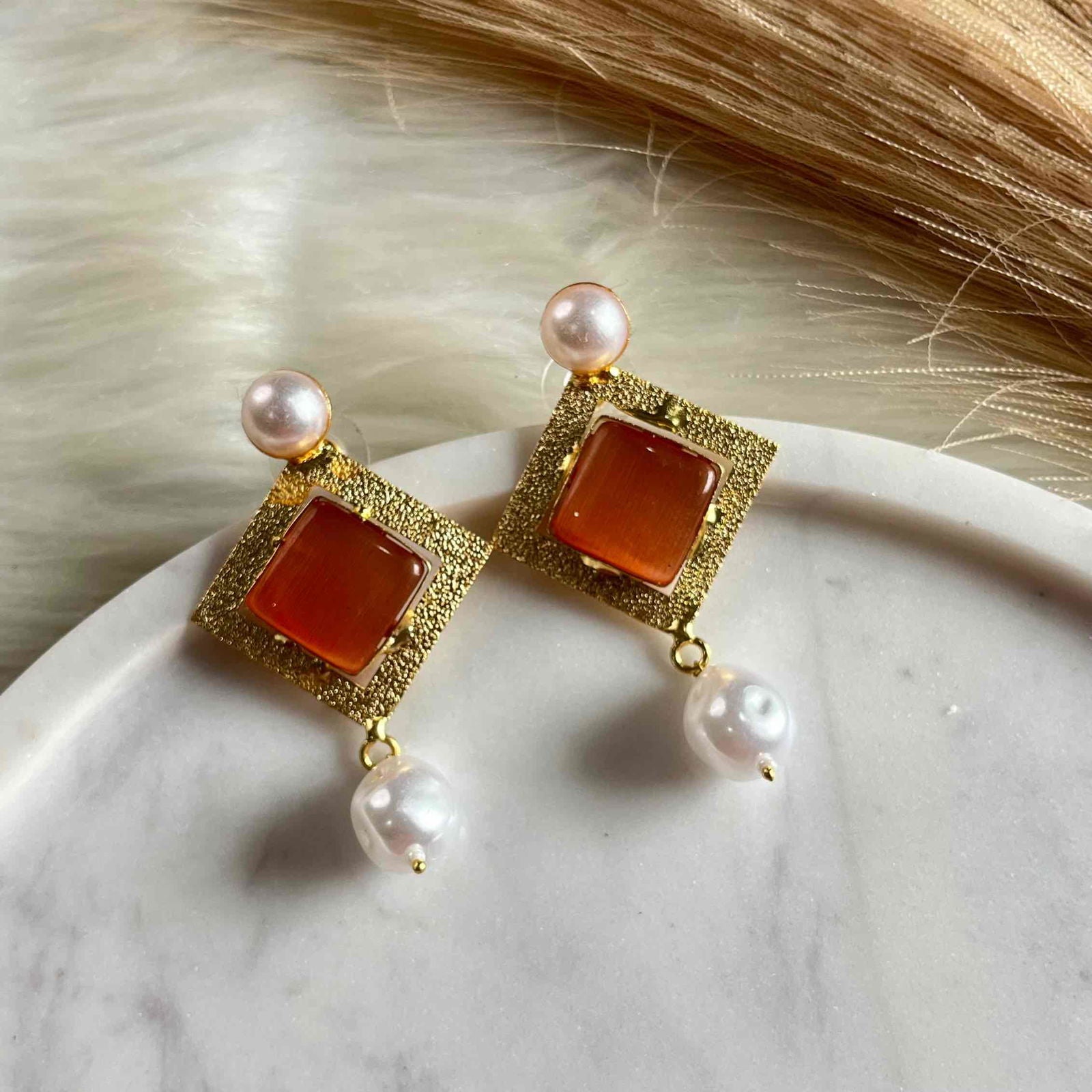 Saffron Square Pearly Earrings - womaniya - Saffron Square Pearly Earrings - womaniya -  -  -  - #tag1# - #tag2# - #tag3# - #tag4#