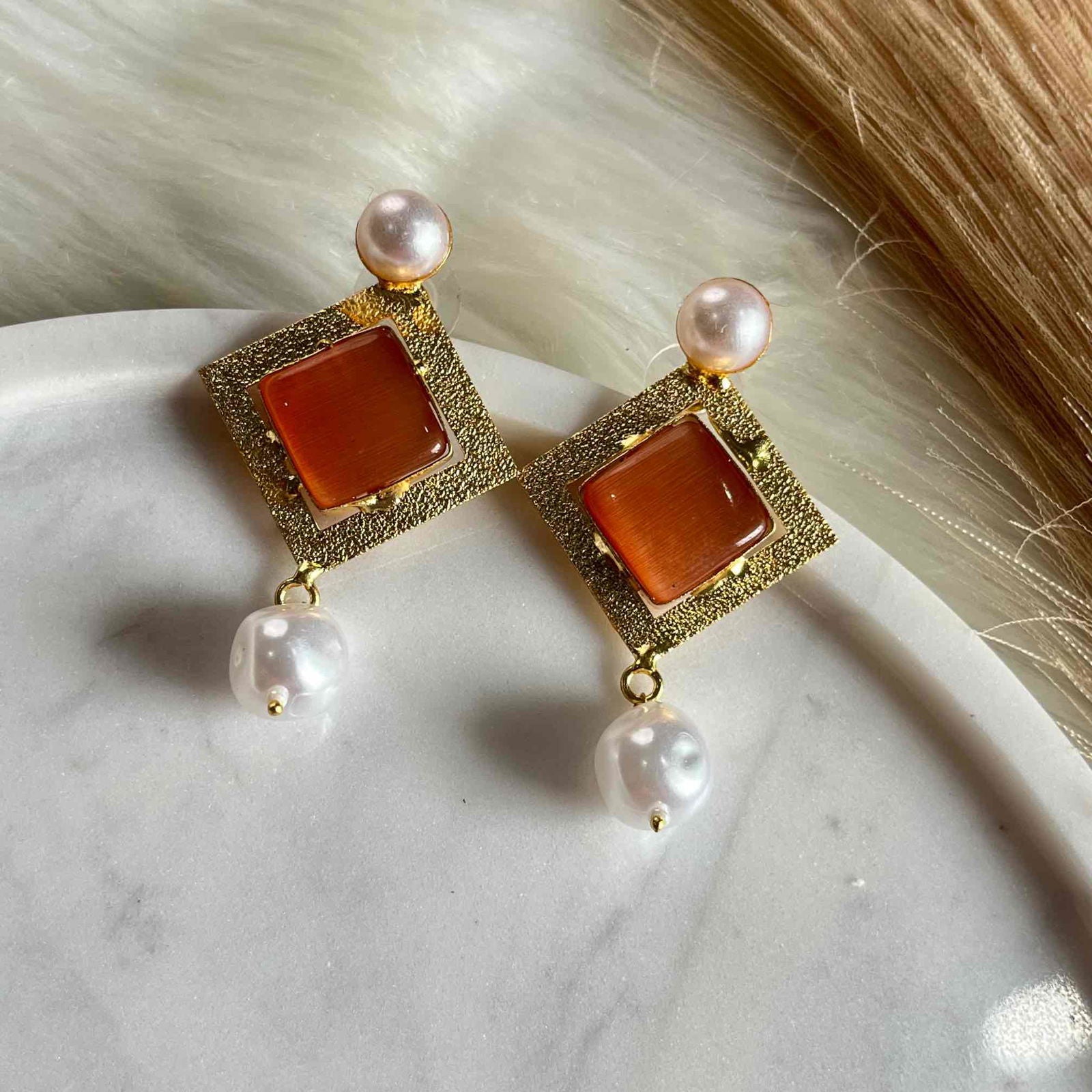 Saffron Square Pearly Earrings - womaniya - Saffron Square Pearly Earrings - womaniya -  -  -  - #tag1# - #tag2# - #tag3# - #tag4#