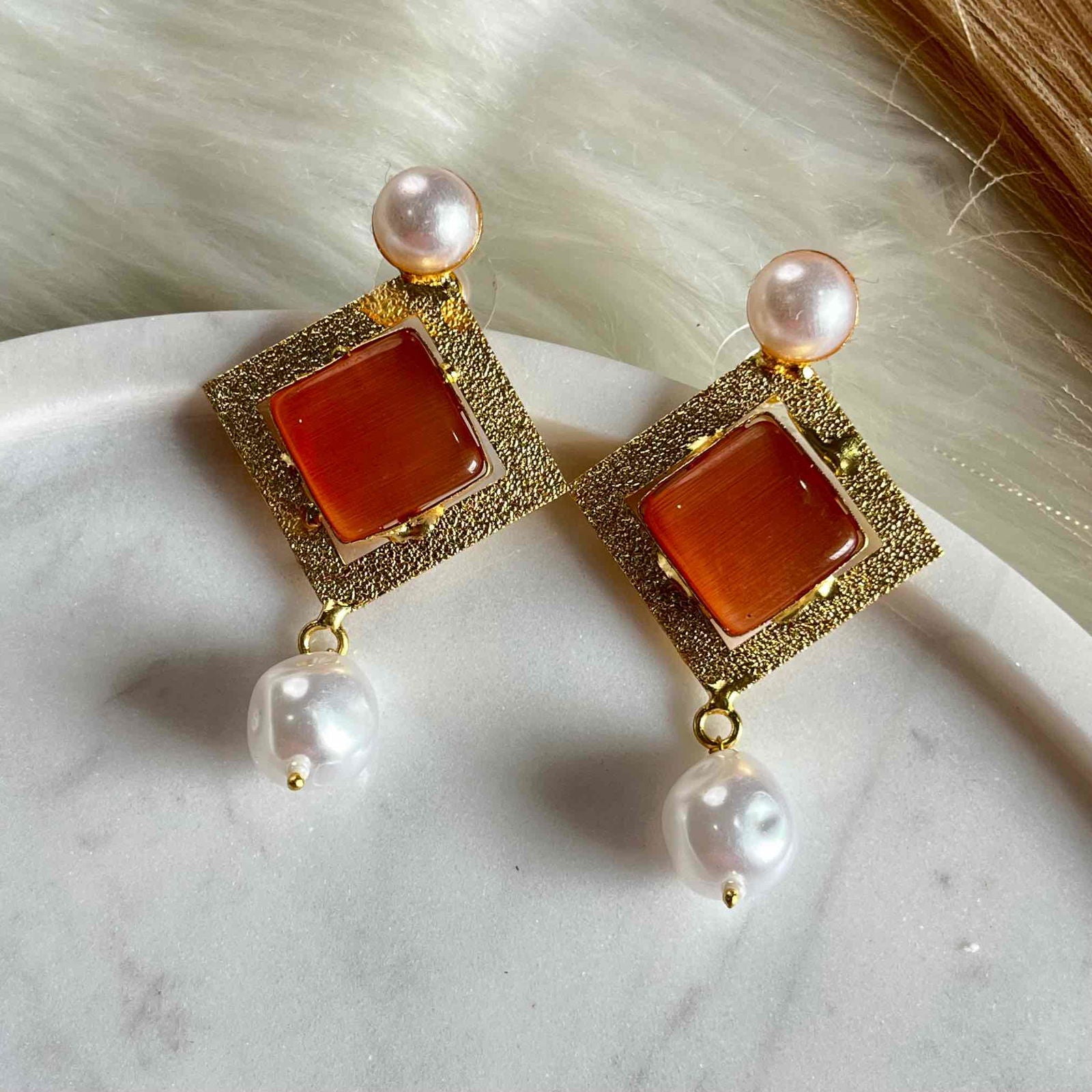 Saffron Square Pearly Earrings - womaniya - Saffron Square Pearly Earrings - womaniya -  -  -  - #tag1# - #tag2# - #tag3# - #tag4#