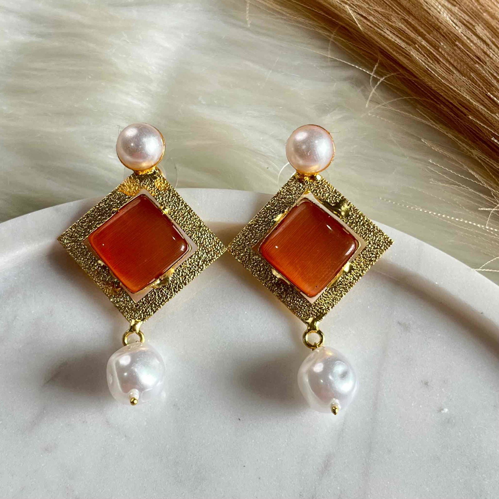 Saffron Square Pearly Earrings - womaniya - Saffron Square Pearly Earrings - womaniya -  -  -  - #tag1# - #tag2# - #tag3# - #tag4#