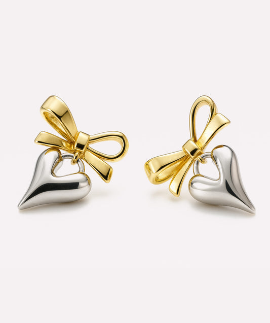 Heart & Bow Earrings