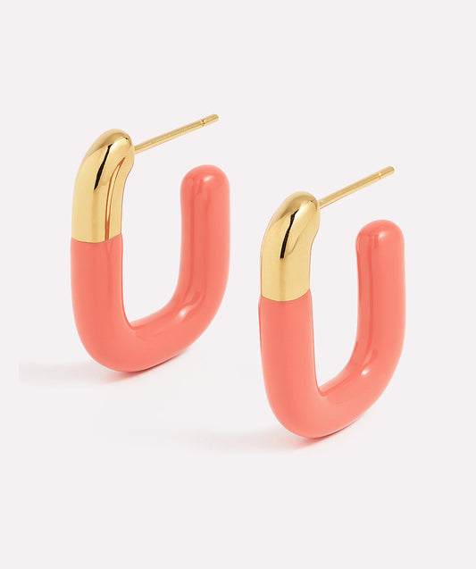 Pink Color Curl Earrings