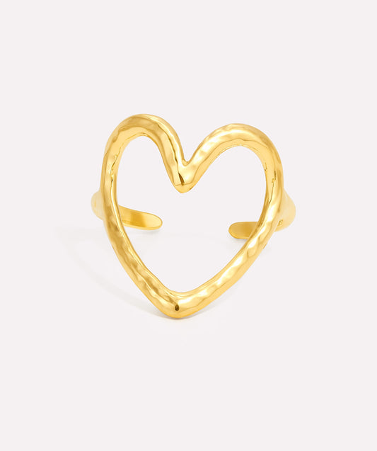 Offset Heart Ring