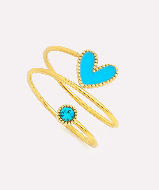 Blue Mono Love Ring
