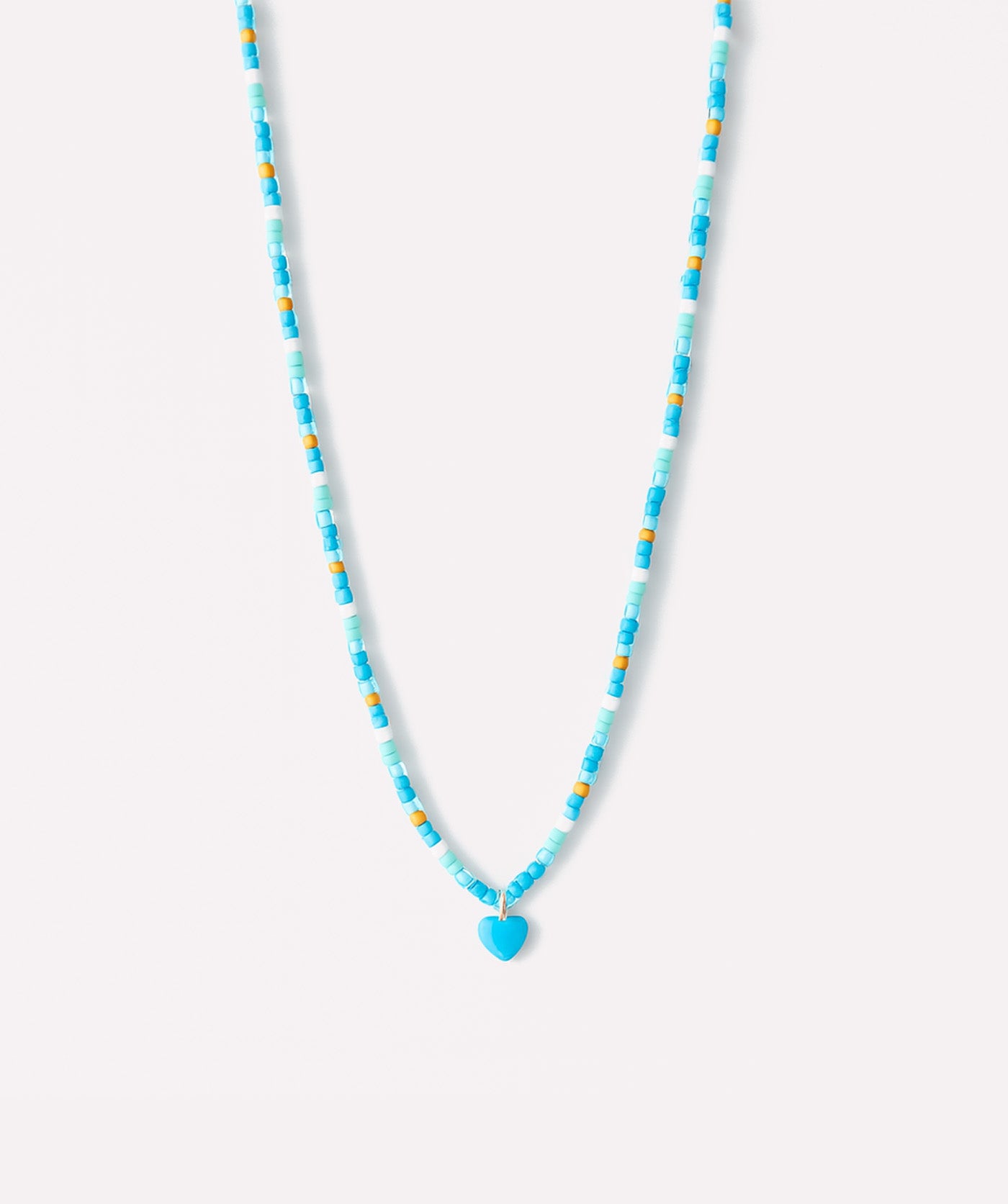 Blue Beads Heart Necklace