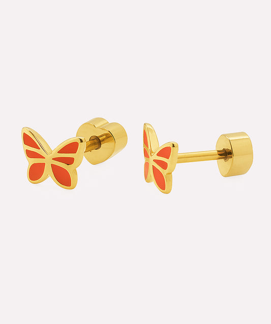 Orange Tiny Flutterby Studs