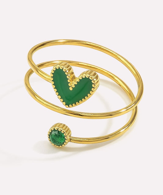 Green Mono Love Ring