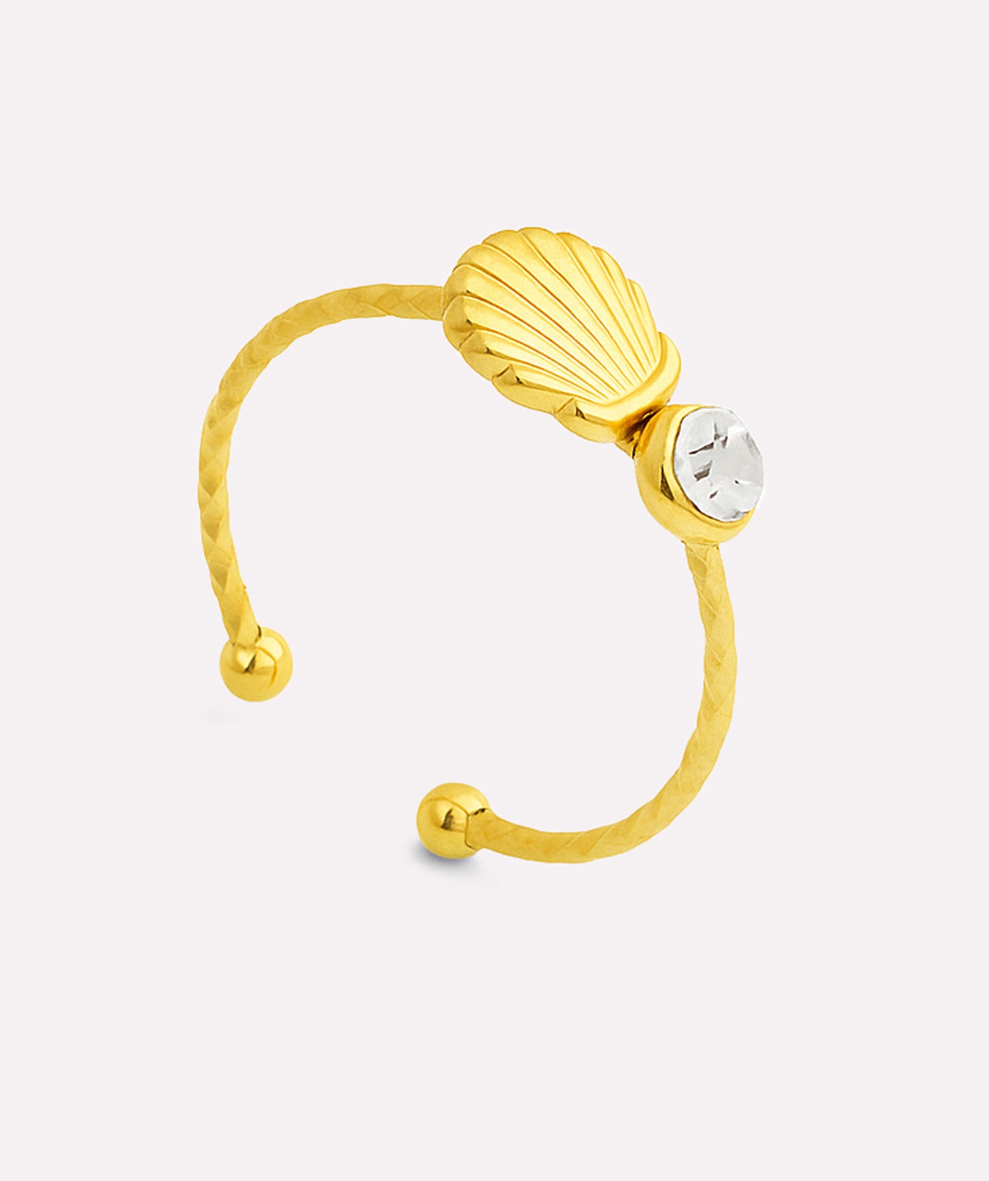 Shell Diamond Ring