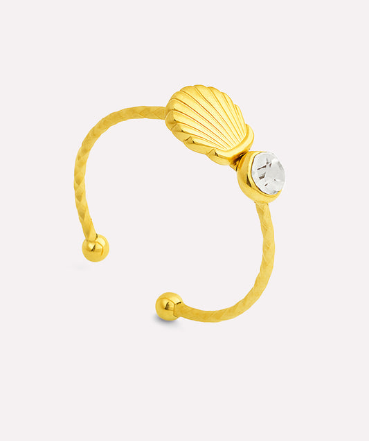 Shell Diamond Ring