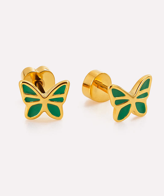 Green Tiny Flutterby Studs