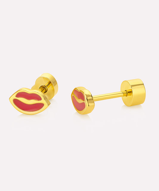 Bold Pink Pout Studs