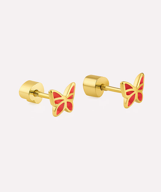 Pink Tiny Flutterby Studs