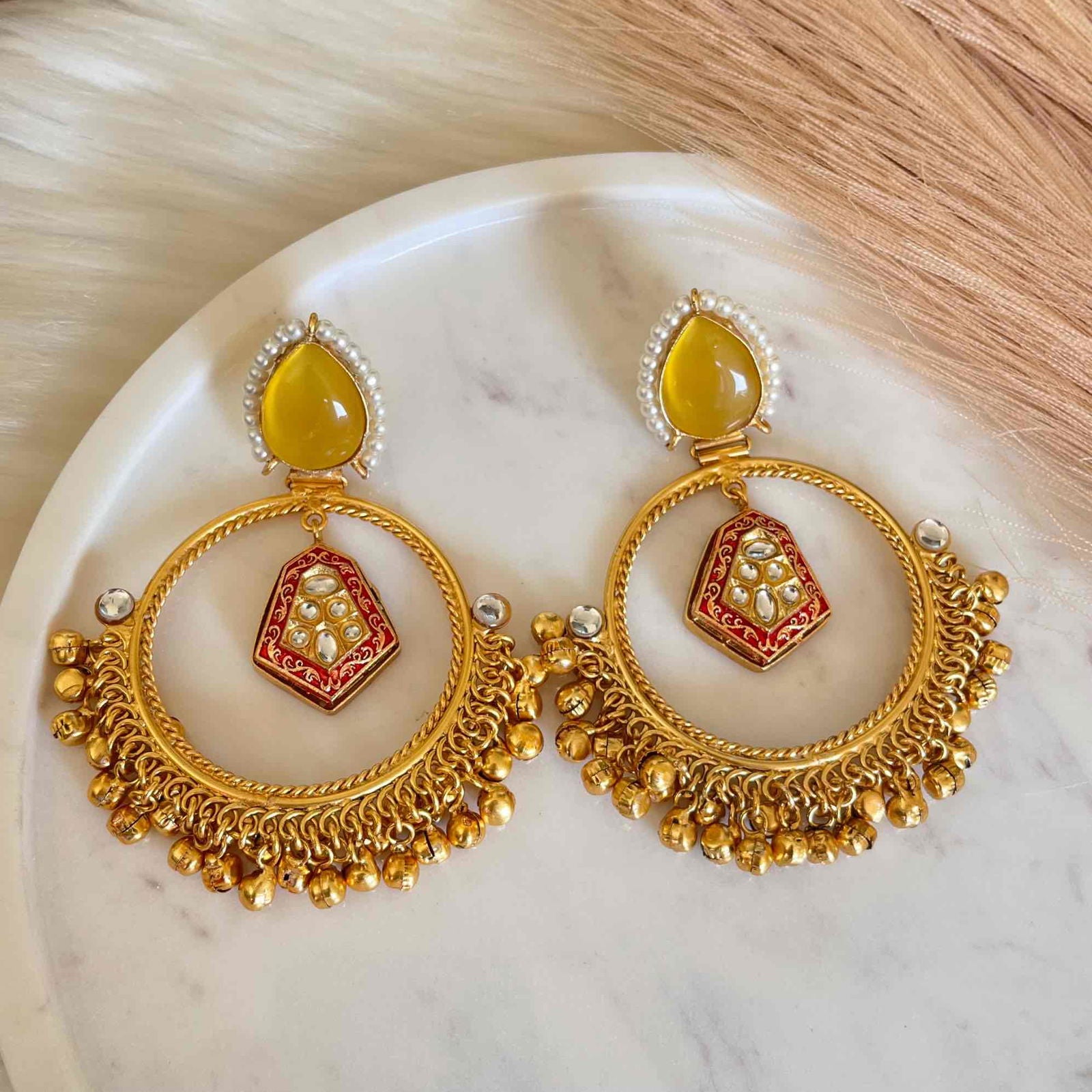 Yellow Naina Golden Fusion Earrings - womaniya - Yellow Naina Golden Fusion Earrings - womaniya -  -  -  - #tag1# - #tag2# - #tag3# - #tag4#