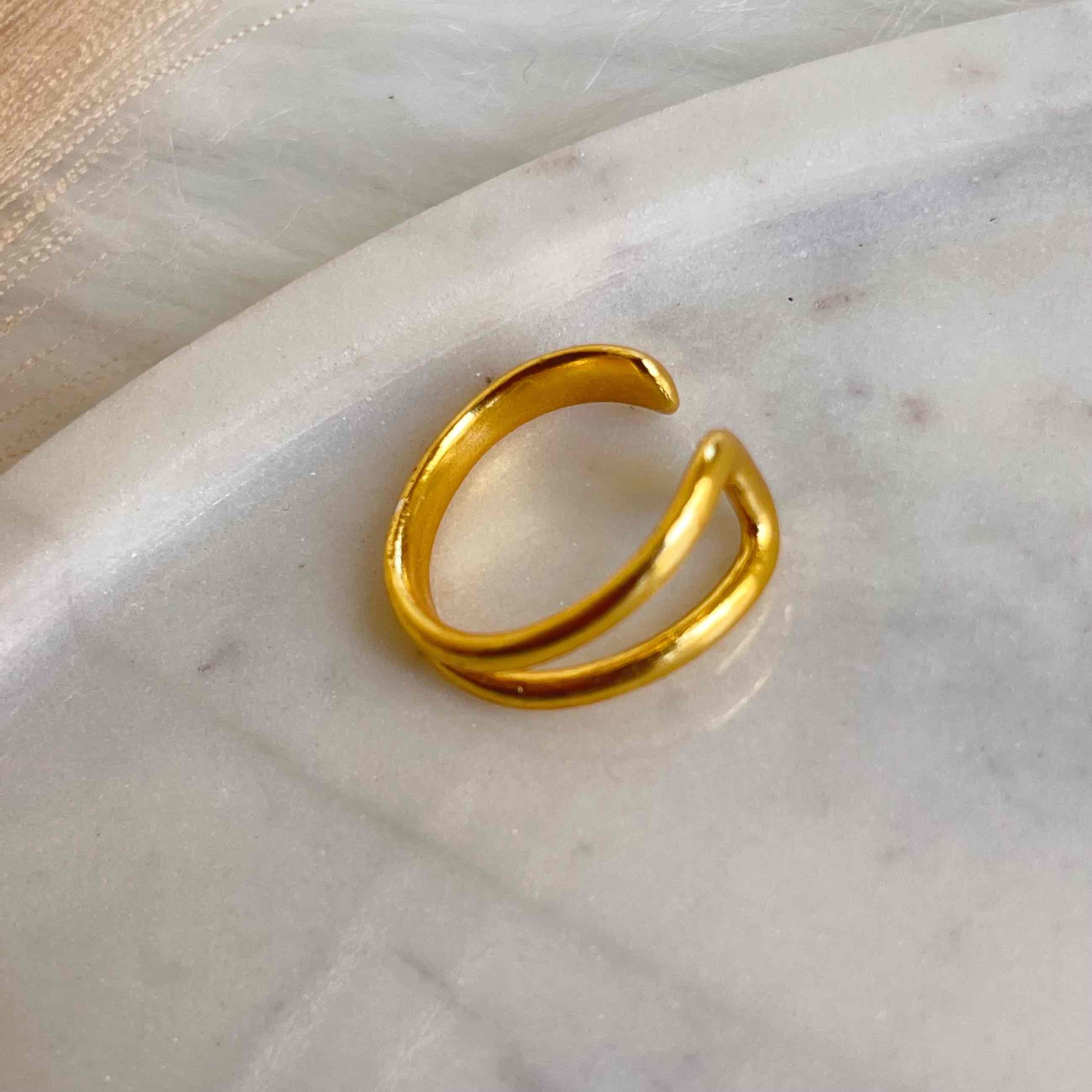 Dainty Duet Ring (Adjustable)