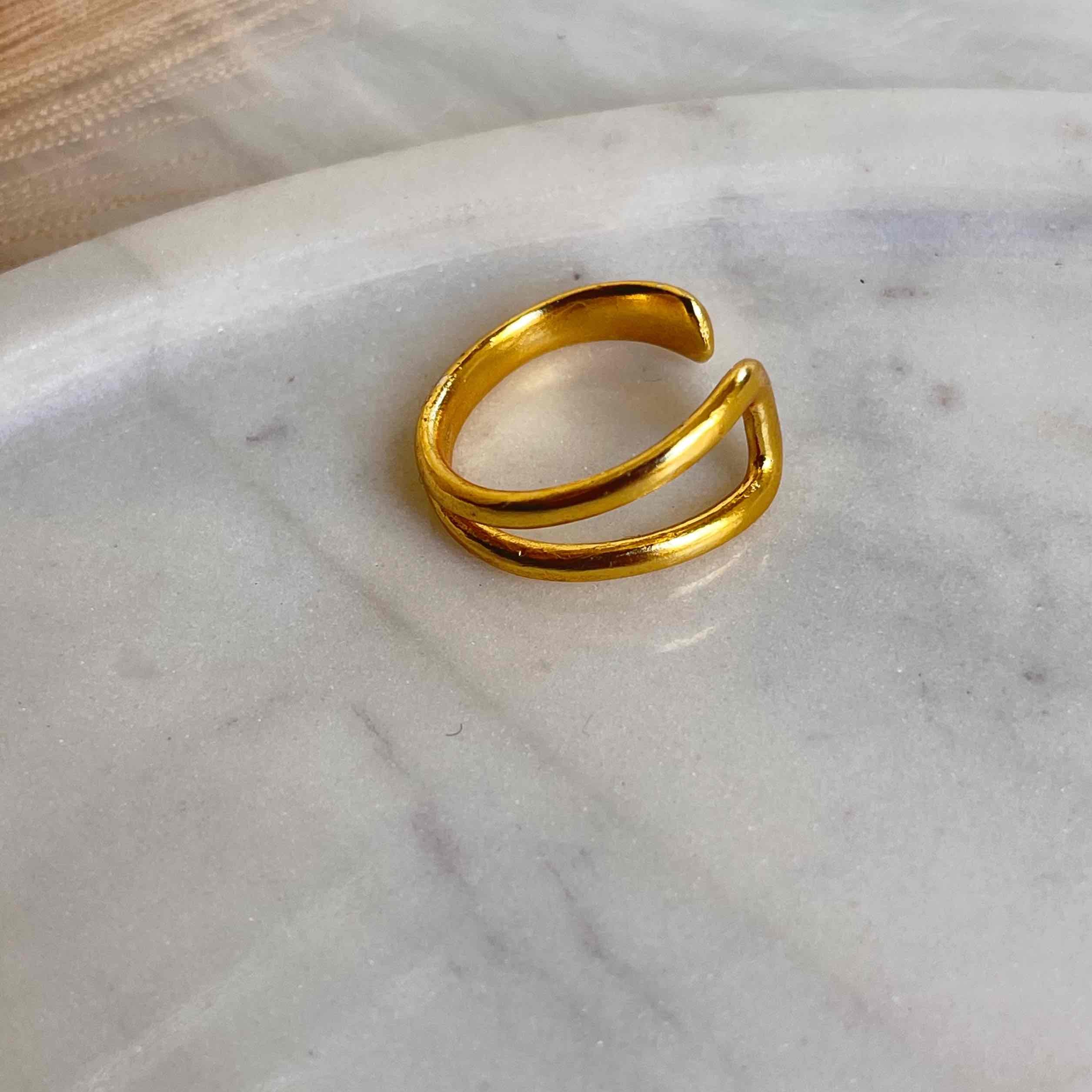 Dainty Duet Ring (Adjustable)